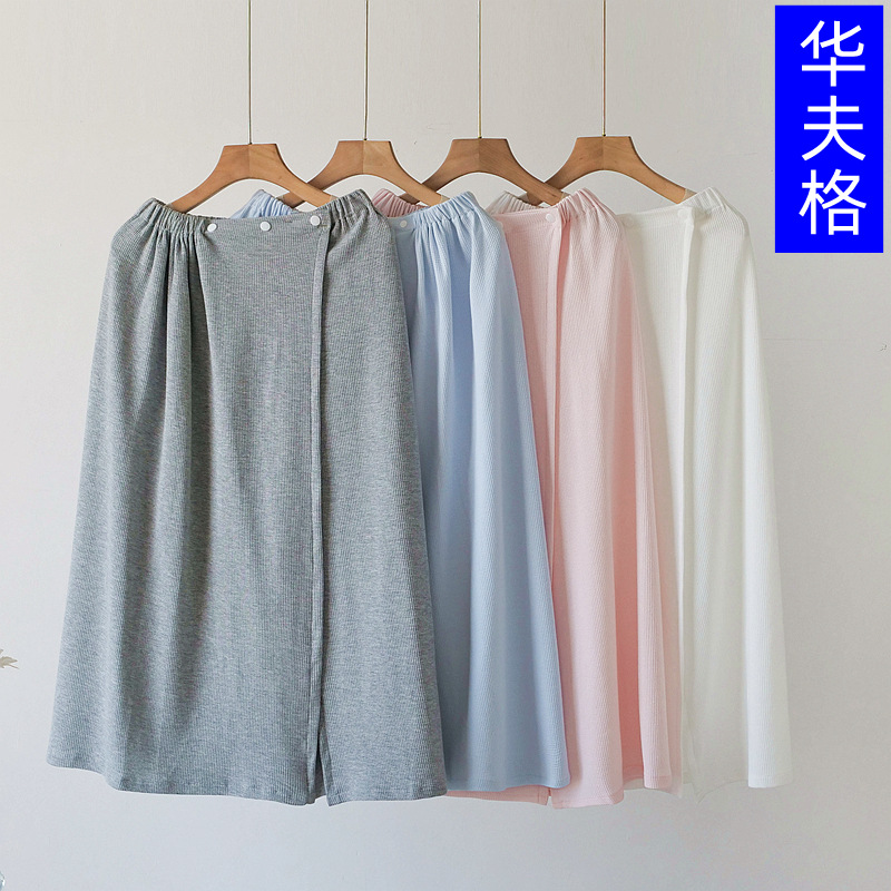 Cotton Waffle Wearable Wrap Strapless Bath Skirt Absorbent Bath Towel for Beauty Salon Bathrobe Sweat Steam