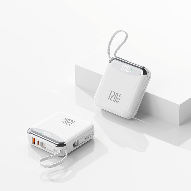 クロスボーダー 120W 超高速充電パワーバンク 20000 mAh 内蔵ケーブル付き大容量ポータブル携帯電話パワーバンク|undefined