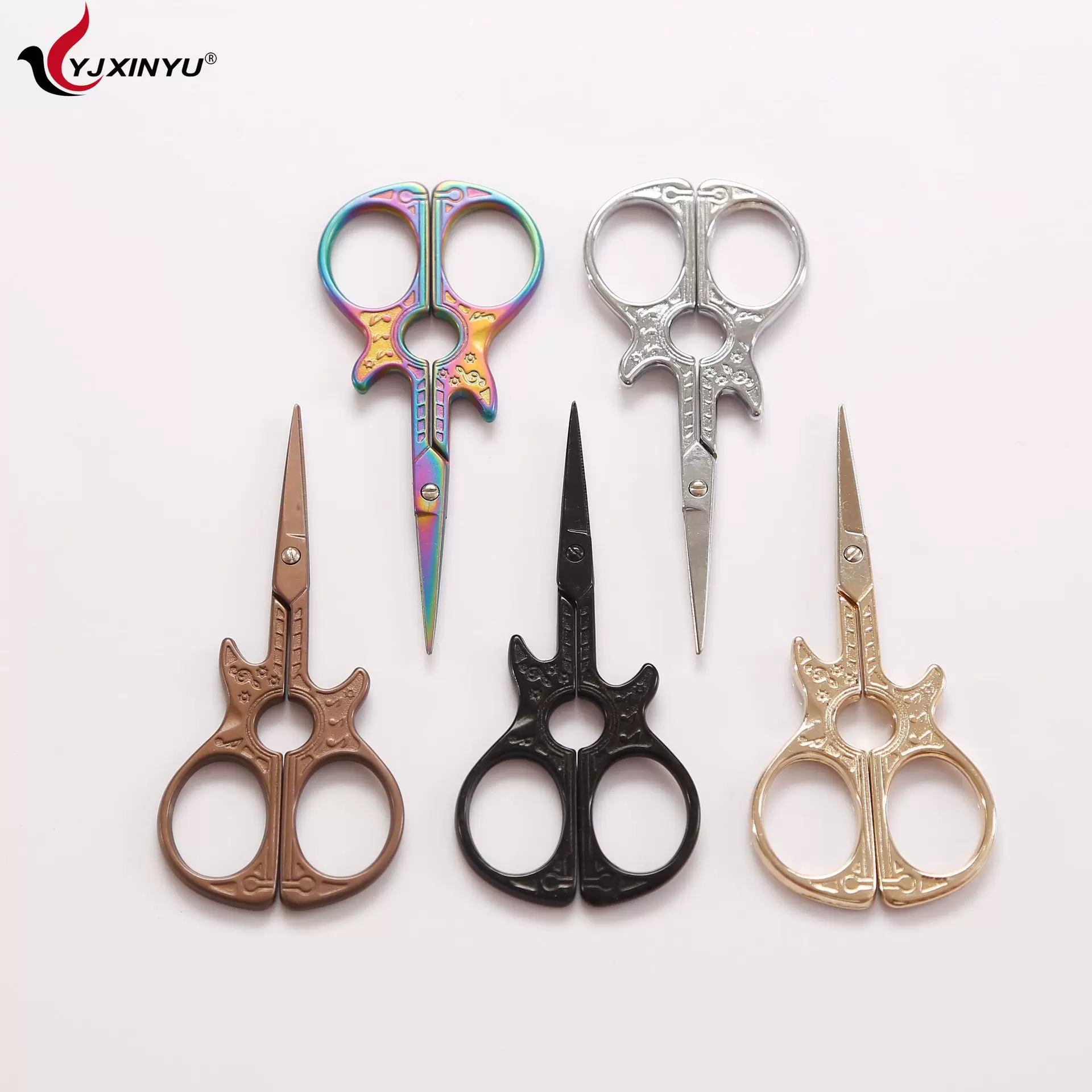 现货吉它复古剪刀 办公剪刀 手工剪吉他形状 美工珠宝剪 刺绣线剪