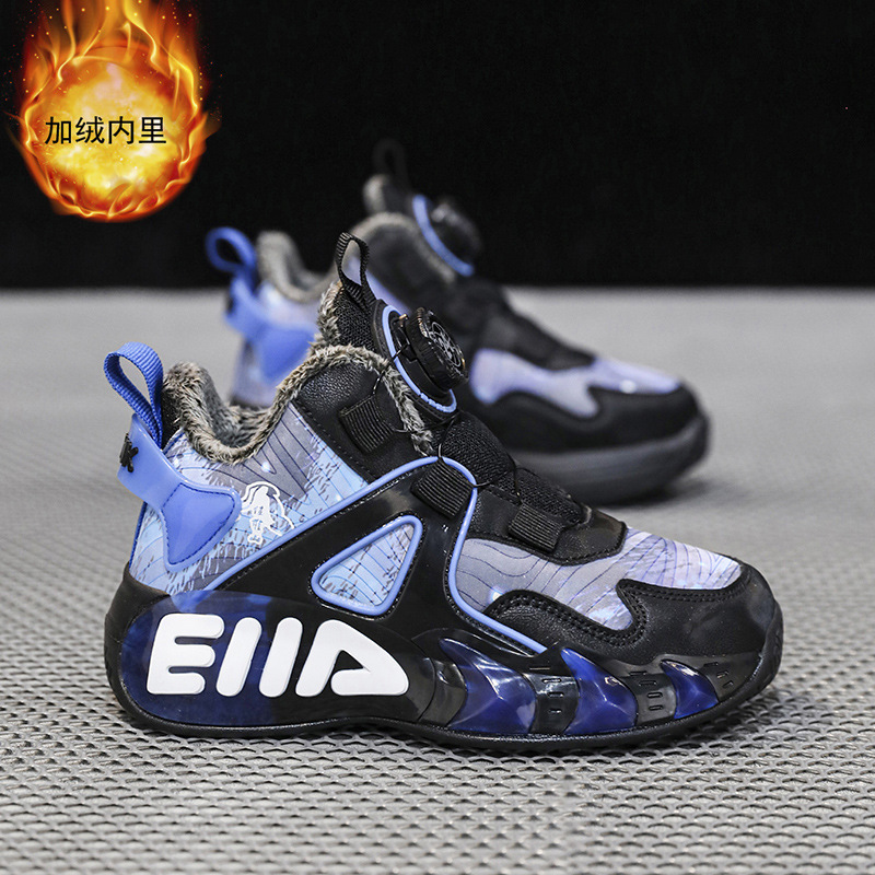 Zapatos de baloncesto para niños de invierno zapatos de algodón para niños y adolescentes botones zapatos deportivos de algodón cálido