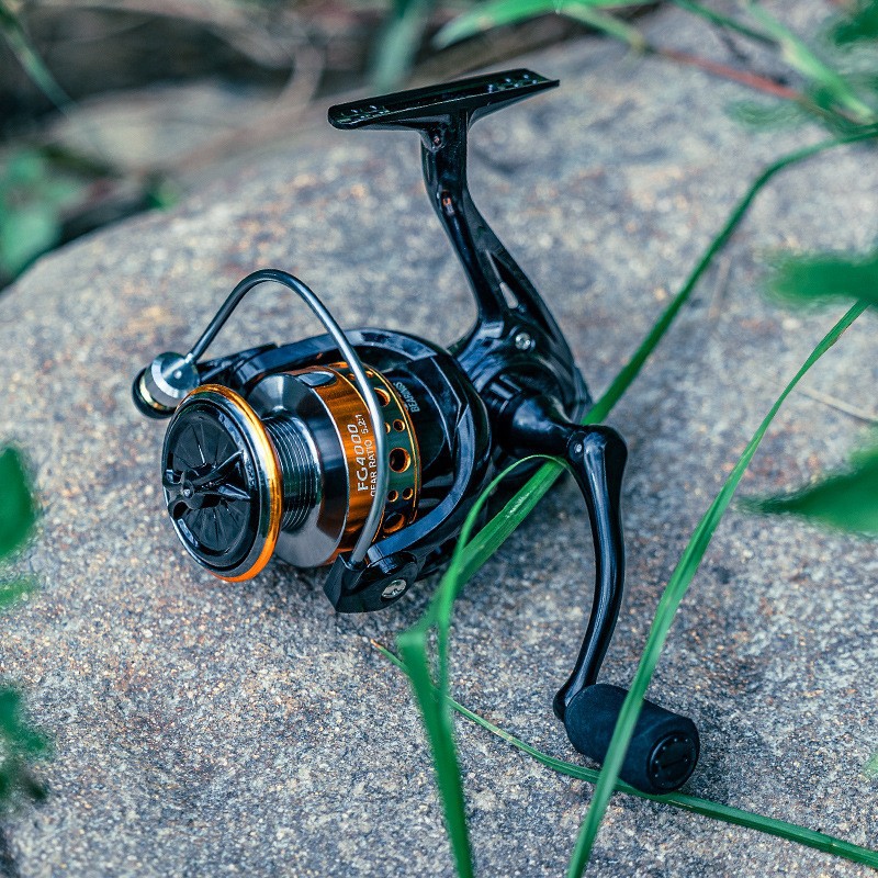 Carrete de pesca giratorio con manivela totalmente metálica, carrete de pesca con cabezal metálico, carrete para línea de pesca, carrete para señuelos, carrete para caña de mar, carrete de pesca para pesca en mar y pesca en roca, transfronterizo.