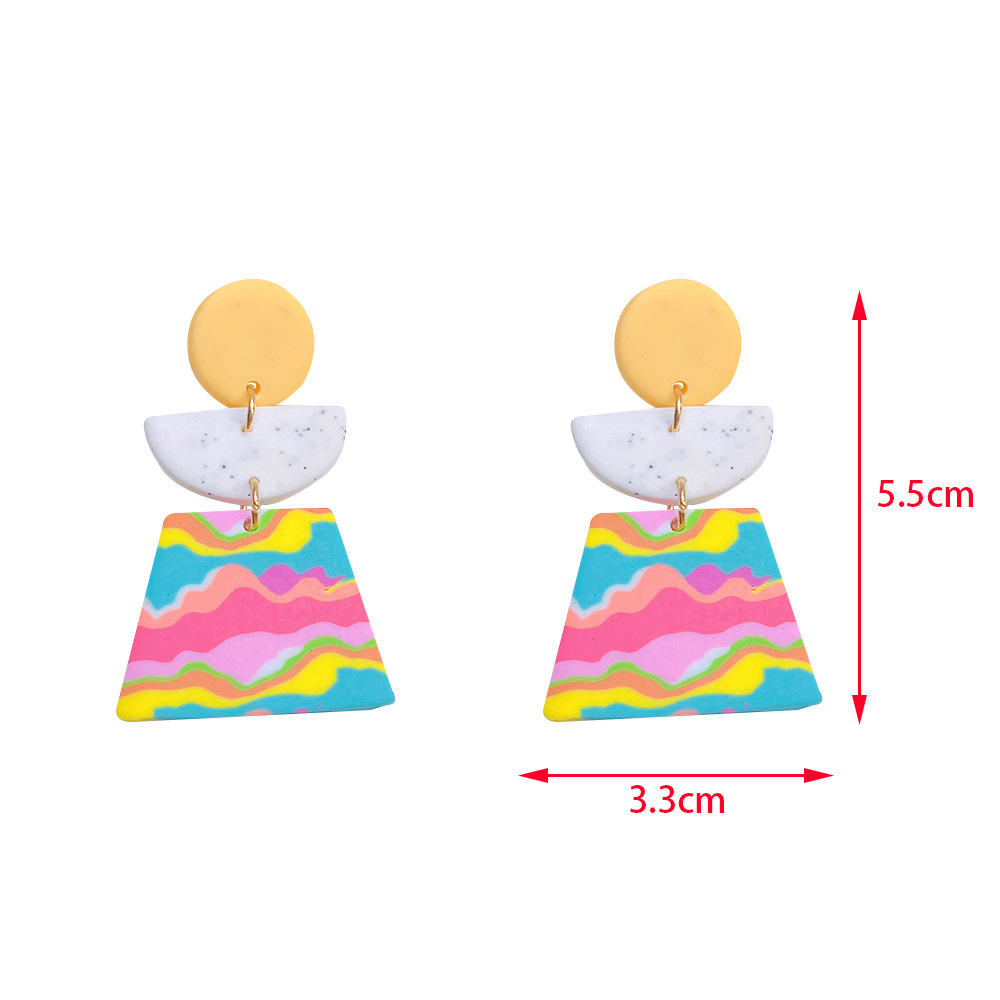 1 Pair Fashion Color Block Water Droplets Alloy soft clay Patchwork Womenu0027S Chandelier Earrings