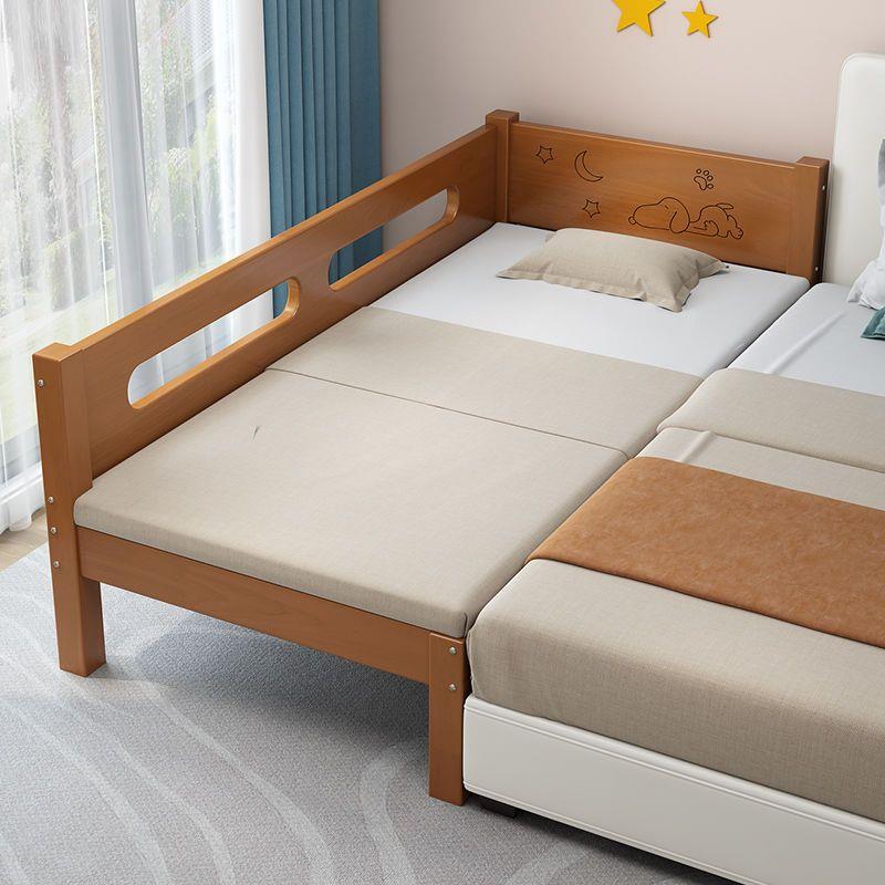 Solid Wood Children's Bed with Guardrails Baby Crib Boy Girl Princess Bed Oak Single Bed Widened Splicing Large Bed