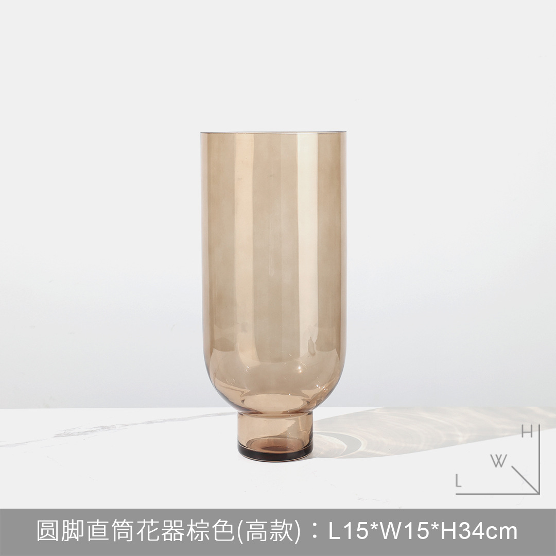 둥근 다리 직선 꽃 다크 브라운 (높은)