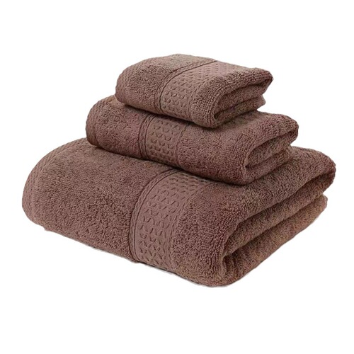 Pure cotton minimalist style foreign trade gift towel set cross-border cotton towel bath towel square towel three-piece set broken embroidery customization