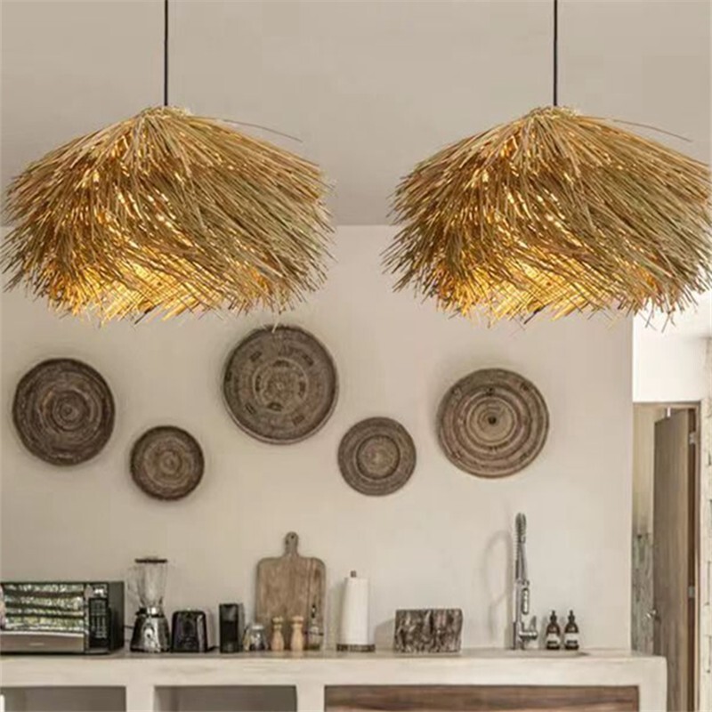 Southeast Asia's Quiet Wind Rattan Straw Hat Chandelier Nongjiale Homestay Restaurant Living Room Hotel Hotel Retro Rattan Art Lamp Southeast Asia's Quiet Wind Rattan Straw Hat Chandelier Nongjiale Homestay Restaurant Living Room Hotel Hotel Retro Rattan Art Lamp