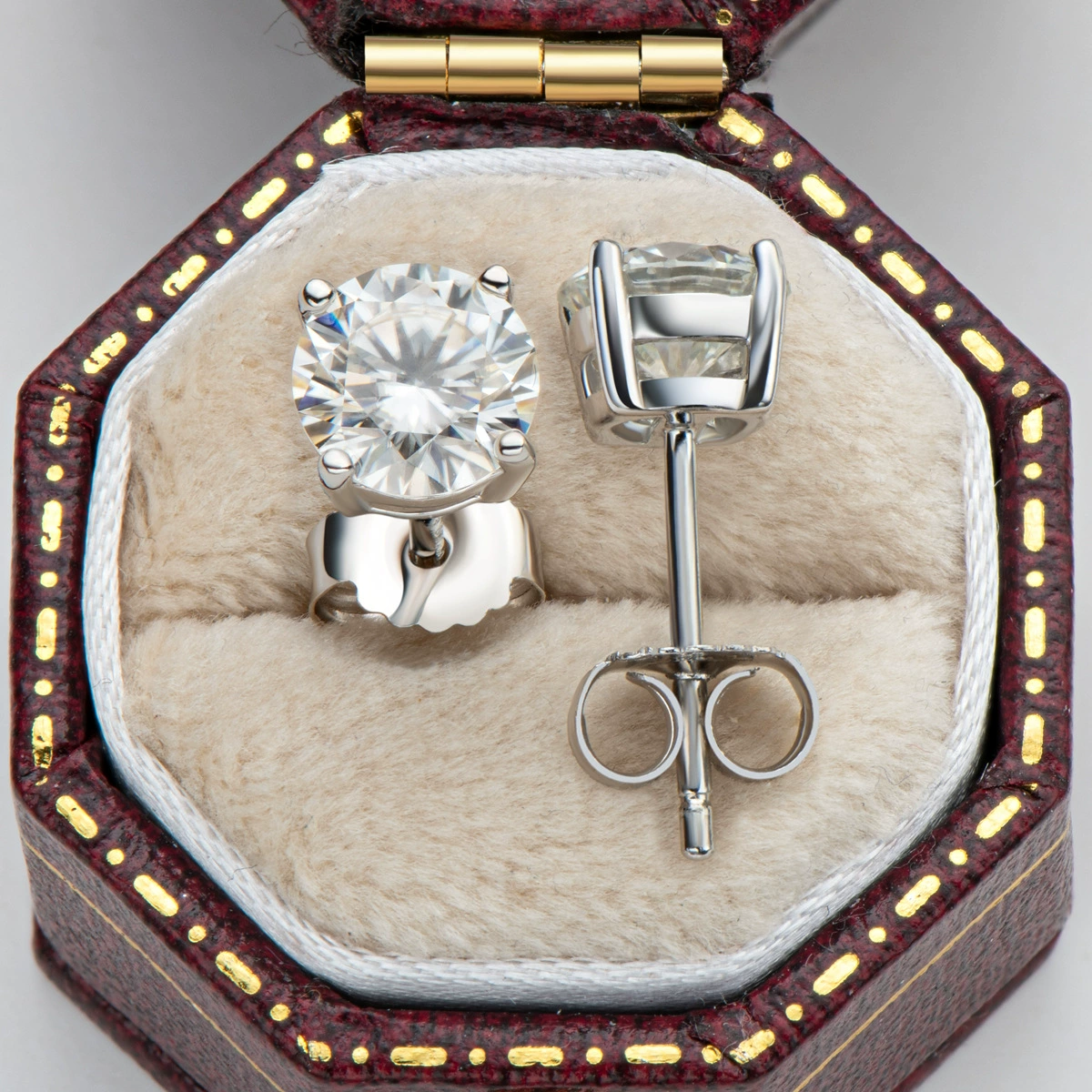 Классические серьги-гвоздики S925 стерлинговое серебро, мозайка Moissanite 0,1–2 ct, варианты позолоты