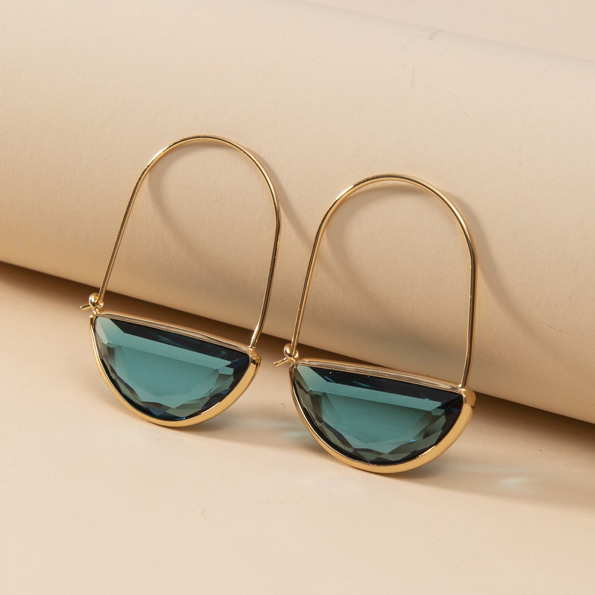 Women'S Gender 1 Pair Fashion Semicircle Crystal Women's Earrings
