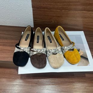 2025 New French Style Elegant Chanel Style Round Toe Shallow Mouth Mary Jane Shoes Gentle Fairy Ballet Shoes Women