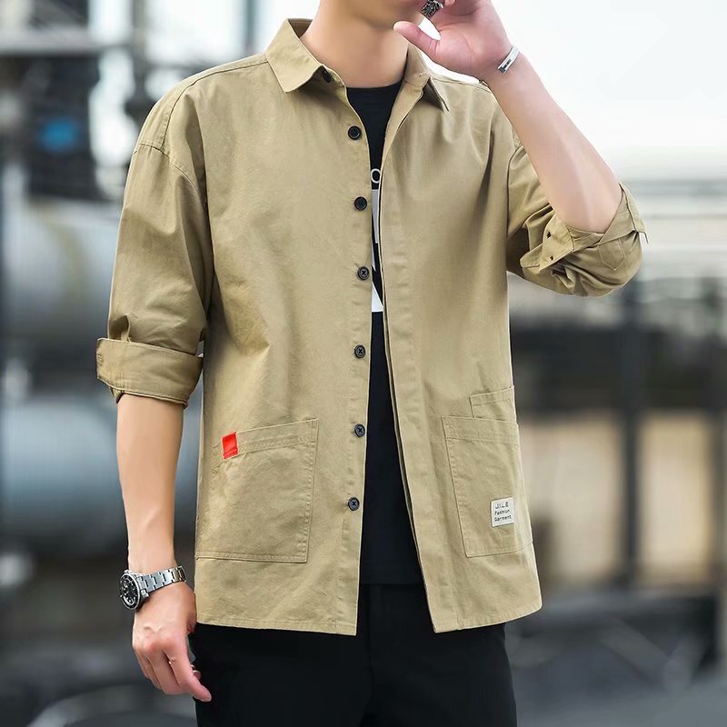 Shopping mall closed clearance leak-picking ~ counter withdrawal tail order big brand Foreign Trade men's wear-resistant long-sleeved shirt men's coat
