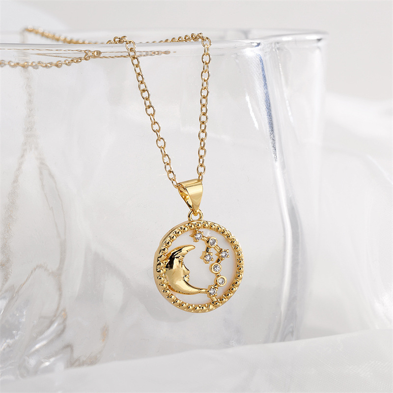 Fashion Geometric Copper Necklace Inlay Zircon Copper Necklaces