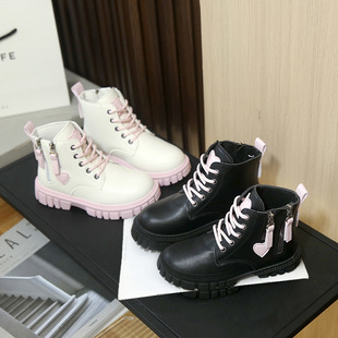 Girls' Boots 2025 New Children's Martin Boots Girls' Single Boots for Older Children Princess Short Boots Versatile Stylish Leather Boots