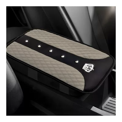 Cover Stereo Quilted Car Interior — Armrest box pad - gray