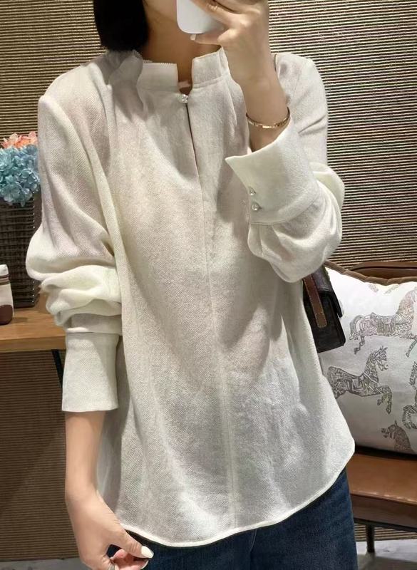 深圳南油优雅气质澳毛对丝正肩衬衣25新款简约百搭小衫长袖不退换|undefined