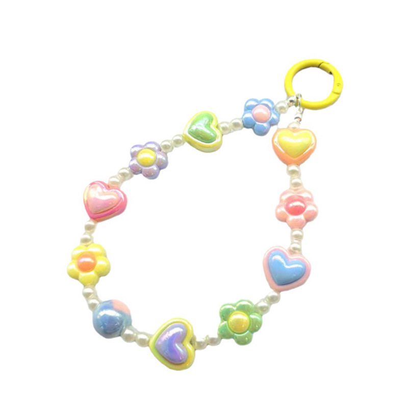 Pequeño Libro Rojo popular Milenio chica caliente ins Flor de mariposa Cadena de teléfono móvil Cámara CCD cordón Cordón de teléfono móvil con cuentas