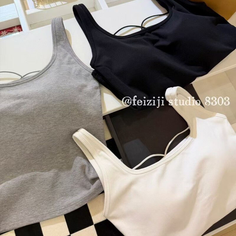 8303 Fashionable Slim-Fit Vest with Hollow Back and Crossed Straps, Integrated Cup, Slimming Undergarment 8303 Fashionable Slim-Fit Vest with Hollow Back and Crossed Straps, Integrated Cup, Slimming Undergarment
