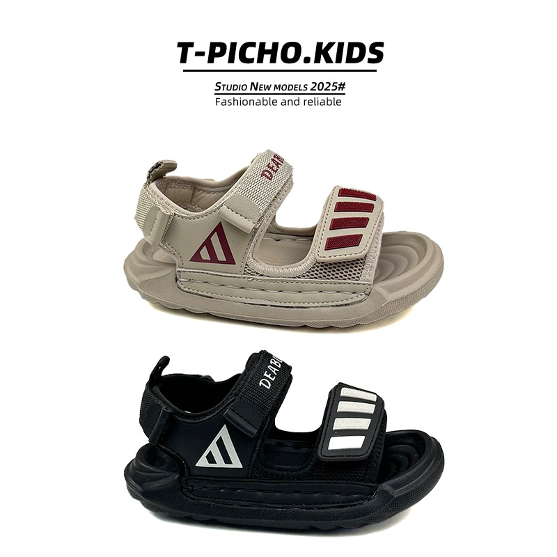 Детские сандалии с открытым носком 2025 новая летняя обувь для мальчиков
