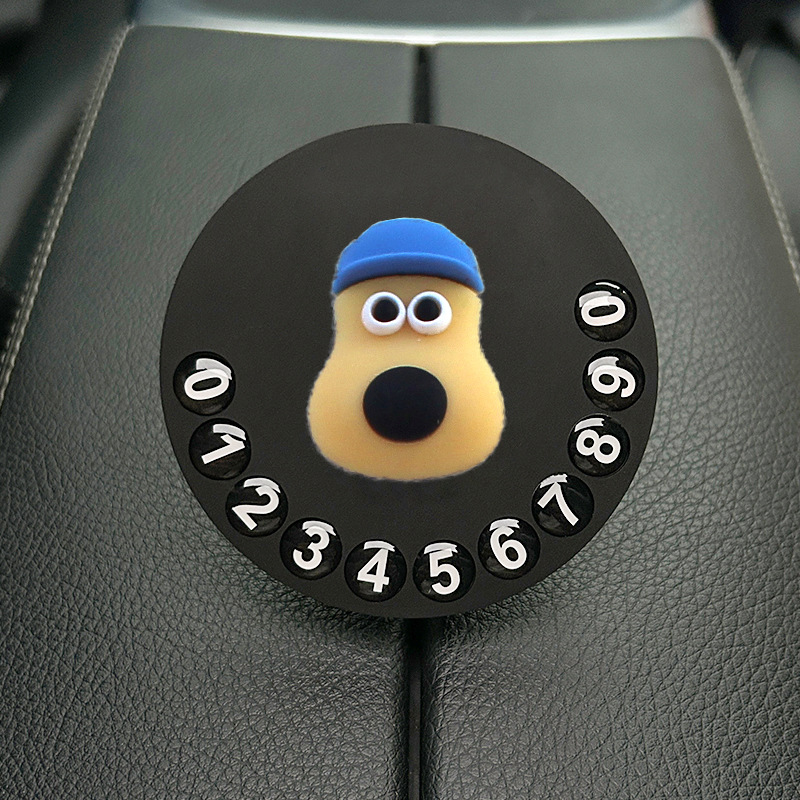 Tarjeta de estacionamiento temporal de dibujos animados de automóvil, matrícula de desplazamiento de automóvil privado de alta calidad creativa y linda, número de teléfono de automóvil móvil