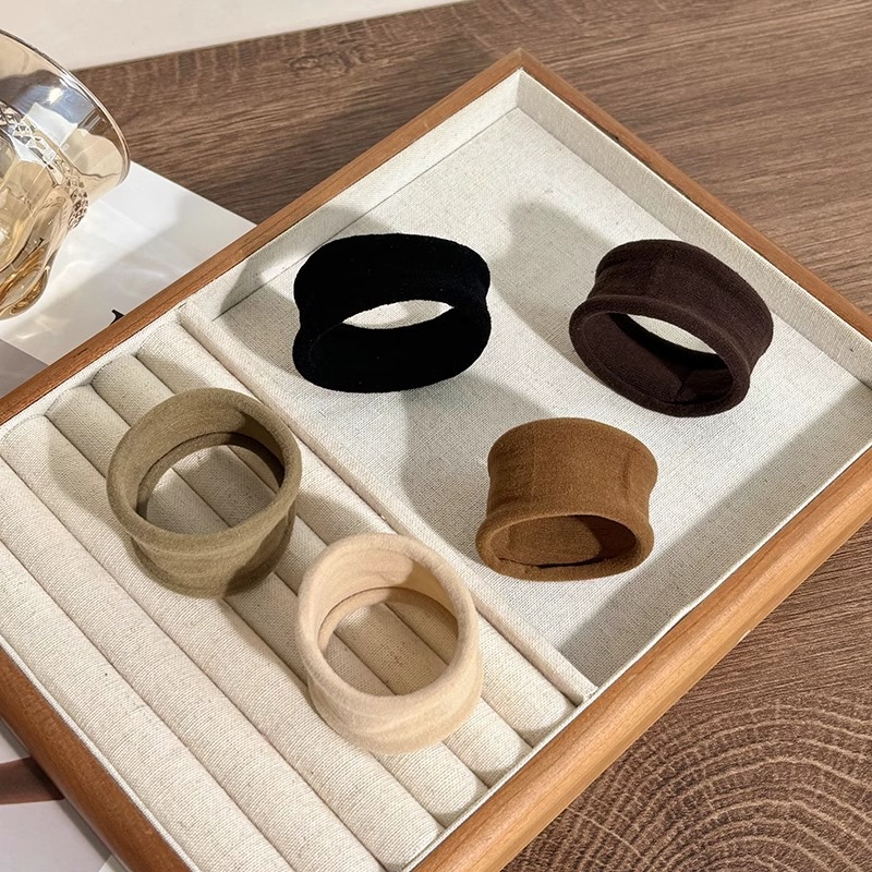 Anillo de cabello ultra ancho sin costuras jacquard de alta elasticidad duradera cuerda de cabeza para mujeres 2025 nueva piel sensación de cabello cola de caballo cubierta de cuero