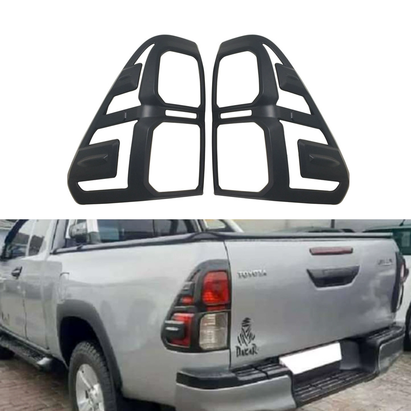 Подходит для Toyota 2016HILUX REVO задний абажур матовый черный модифицированный впрыск топлива черная рама заднего фонаря