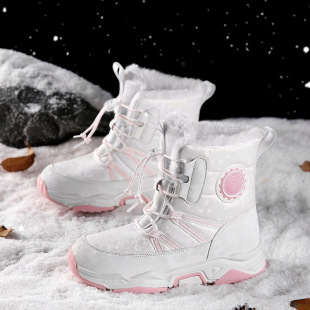 Children's Snow Boots for Boys and Girls Large Cotton fleece-lined Thickened Anti-Slip Snow Boots Large Children's Waterproof Wear-Resistant Large Cotton Boots