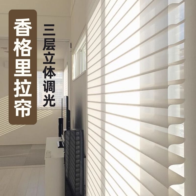 Office Entry Luxury Shangri-La Curtain Anti-vertigo Transverse Blind Shutter for Villa Hotel Shangri-La Curtain