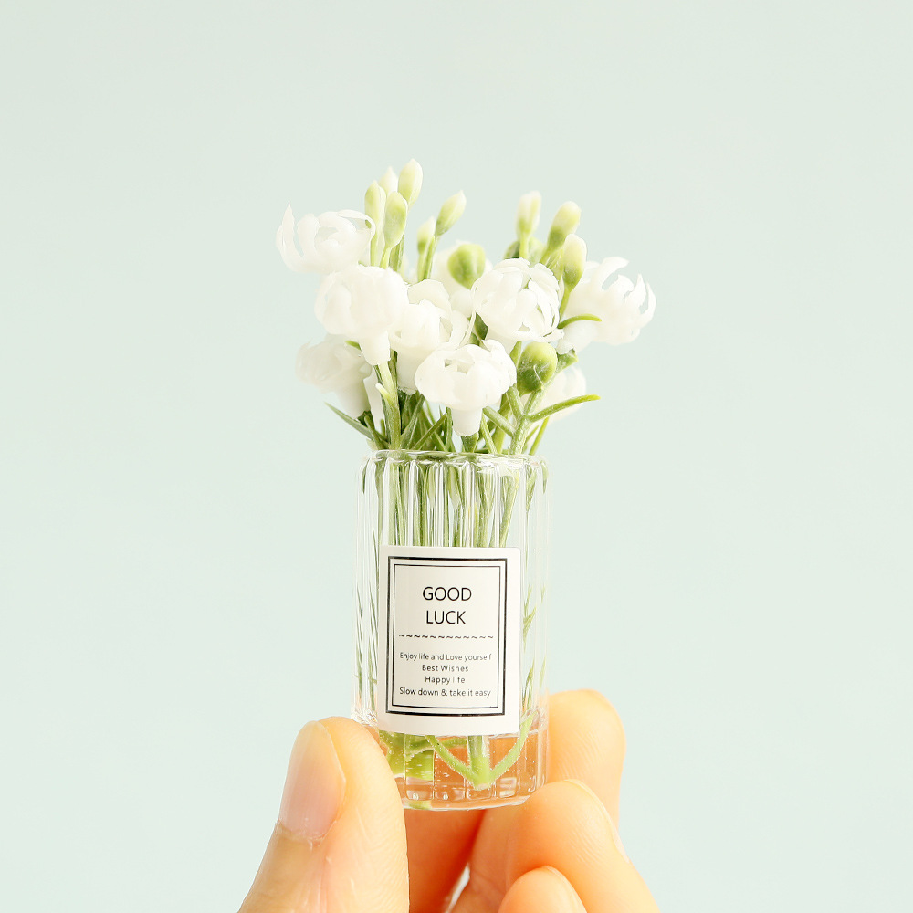 [Actualización] 6 puntos 8 OB11 bJD BLYTHE casa de muñecas mini miniatura modelo accesorios jarrón jazmín