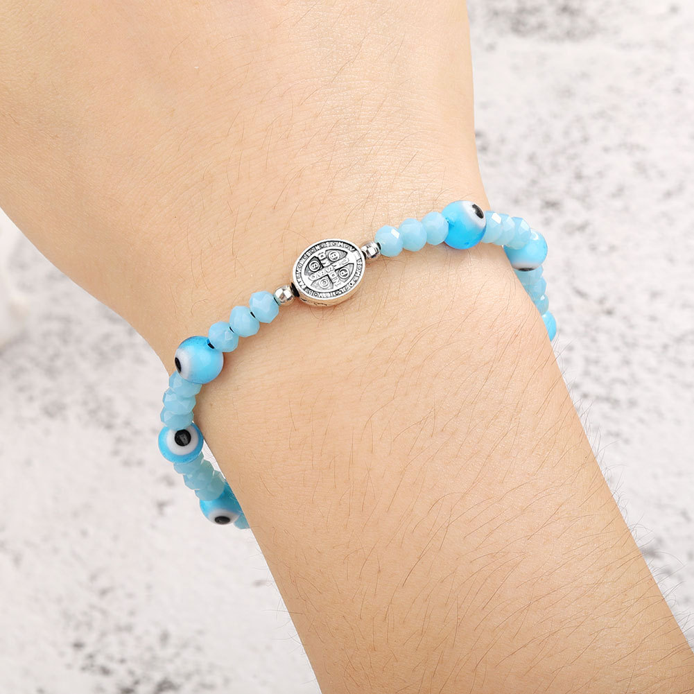 Simple Style Eye Alloy Resin Glass Beaded Women's Bracelets 1 Piece display picture 3