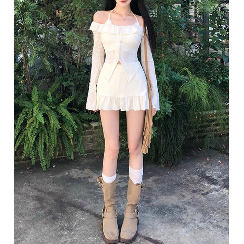 法式周末约会 法式蕾丝衬衫女显瘦辣妹设计感开衫上衣2025秋冬新|undefined