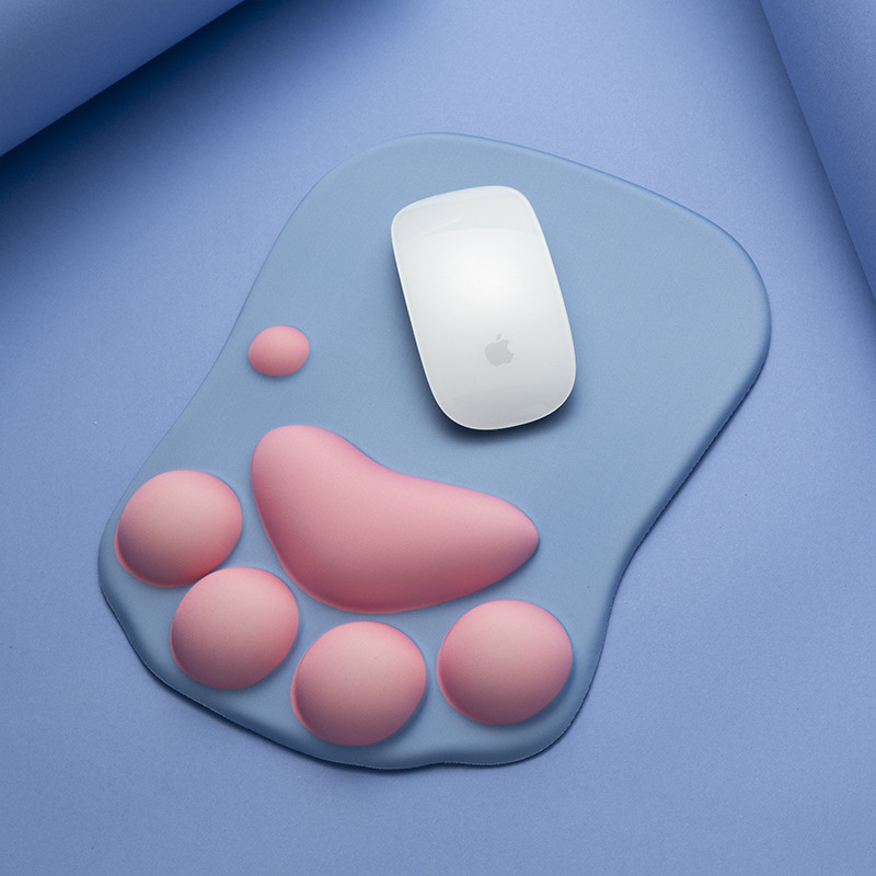 Silicone wrist mouse pad memory foam keyboard hand rest cute cartoon girl office wrist pad cat claw Korean cute thing