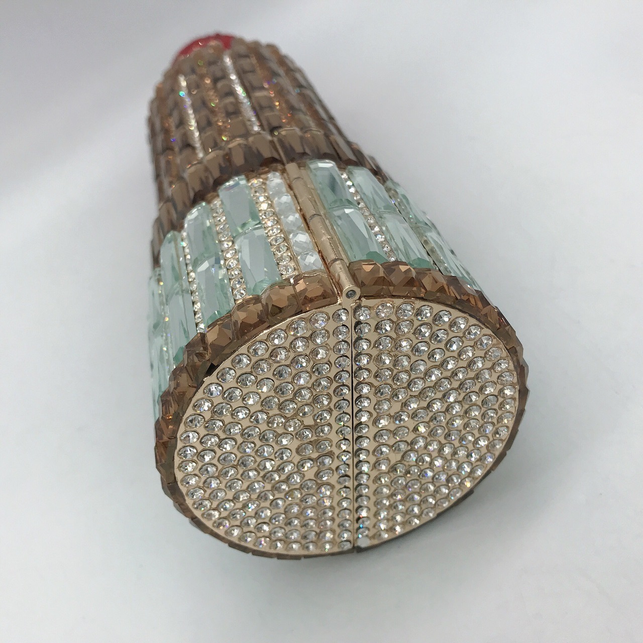 Seleccione estrictamente el nuevo lápiz labial transfronterizo con diamantes para la cena, bolsas de cristal de diamantes, bolsas de mano para la cena, bolsas de embrague
