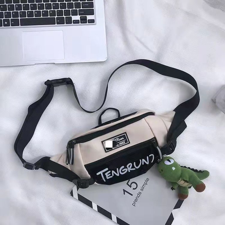 Crossbody bag for female students, single-shoulder chest bag, Japanese and Korean version, Ins street couple waist bag, personalized street backpack, crossbody bag