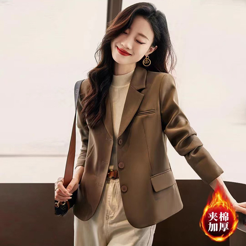 Qigu Niang small suit jacket for women autumn and winter 2023 new Korean style elegant casual small versatile short suit