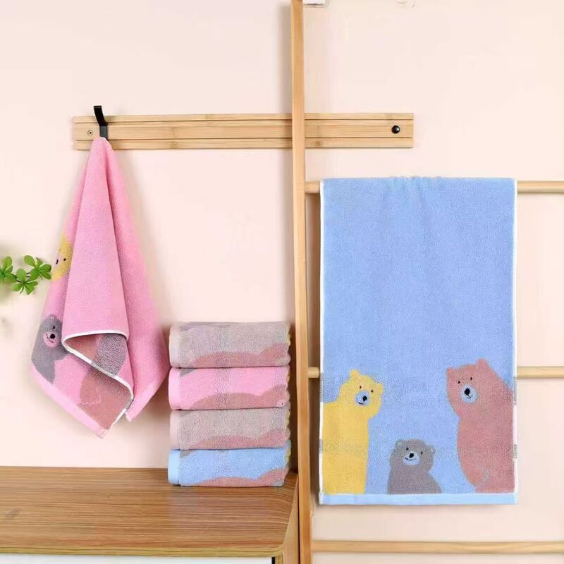 Factory wholesale plain thick soft absorbent large towel supermarket gift vertical towel combination labor protection stall