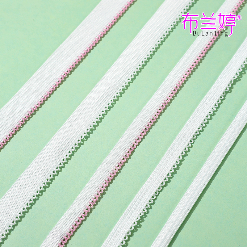 一次性内裤松紧带白色粉色牙边裤腰裤腿粉边弹力芽仔带承接跨境单