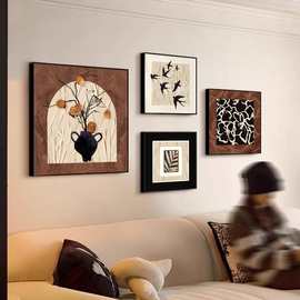 中古风装饰画高级感客厅沙发背景墙壁画样板间法式复古组合挂画