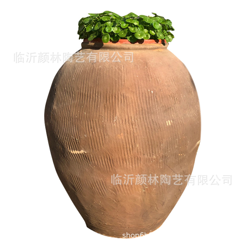 [Yan Lin] Paisaje de vasijas de cerámica gruesas vasijas de cerámica decorativas de jardín gran vasijas de cerámica antigua vasijas de flores combinadas
