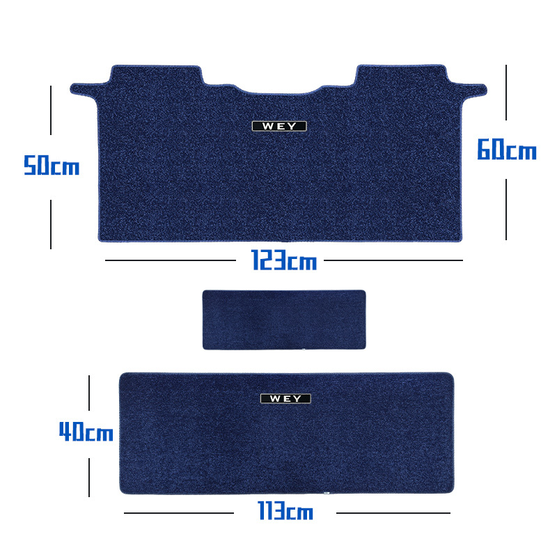 Gaoshan – Universal Foot Pad Car Floor Mats - middle-row-three-rows-aisle-blue-imitation-cashmere-material