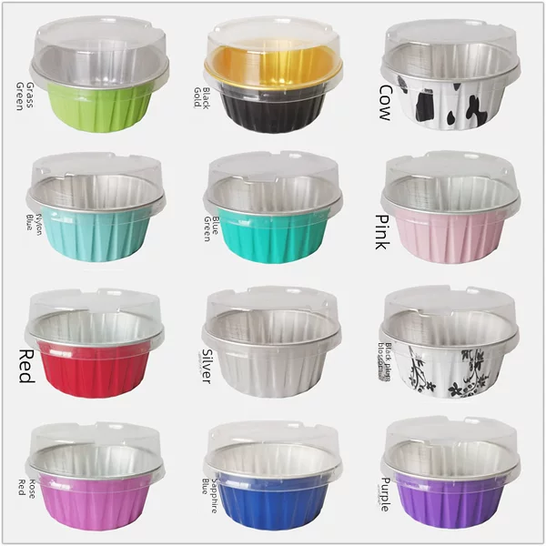Baking Cup 125ml Multi-Color Aluminum Foil Baking Cup Cake Cup Barbecue Tin Paper Cup