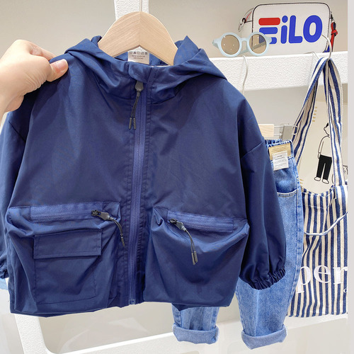 Boys' windbreaker spring and autumn 2024 new fashionable Korean style big children's tops children's autumn jackets boys' coats