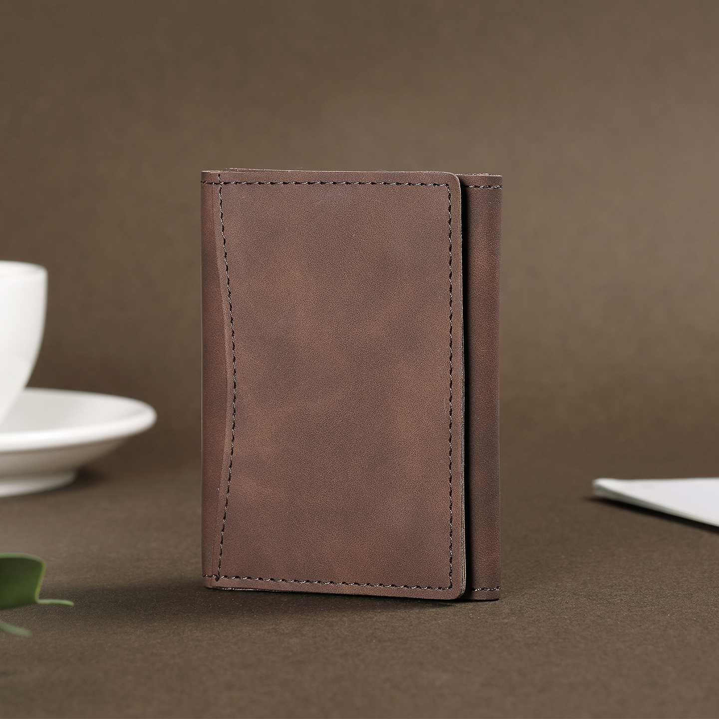 Cartera de tarjetas retro europeas y americanas transfronterizas multi-tarjeta para hombres cartera de cuero suave RFID porta tarjetas de negocios regalos al por mayor