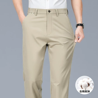 外贸批发亚马逊2025含棉夏季薄款休闲裤中青年男士免烫抗一件代发
