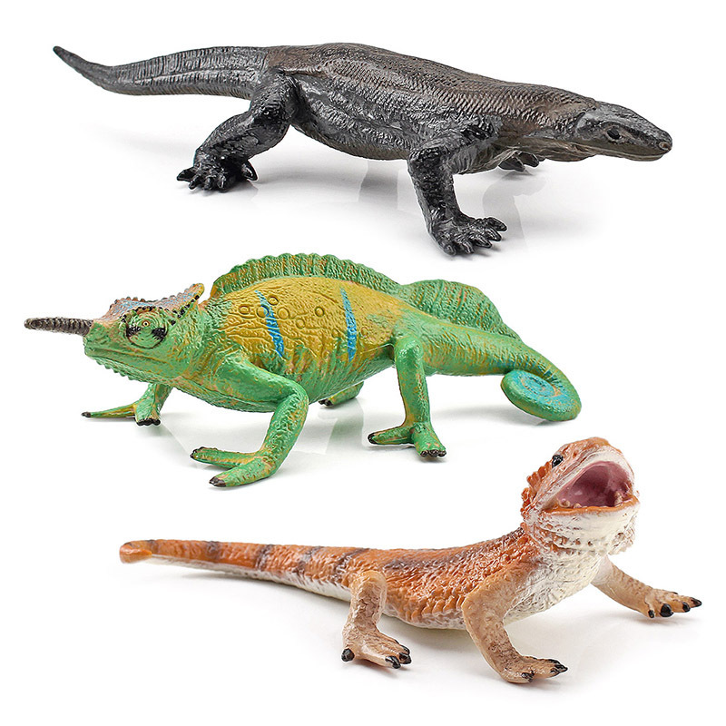 Transfronterizo amazonas simulación desierto anfibio lagarto gigante lagarto camaleón traje sólido decoración estática juguete