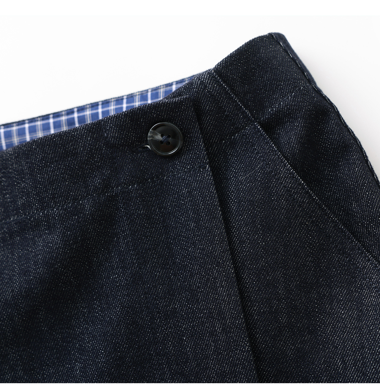 Chân váy jean nữ dáng suông một mảnh vải denim cotton thoáng khí — màu xanh đậm chi tiết 20