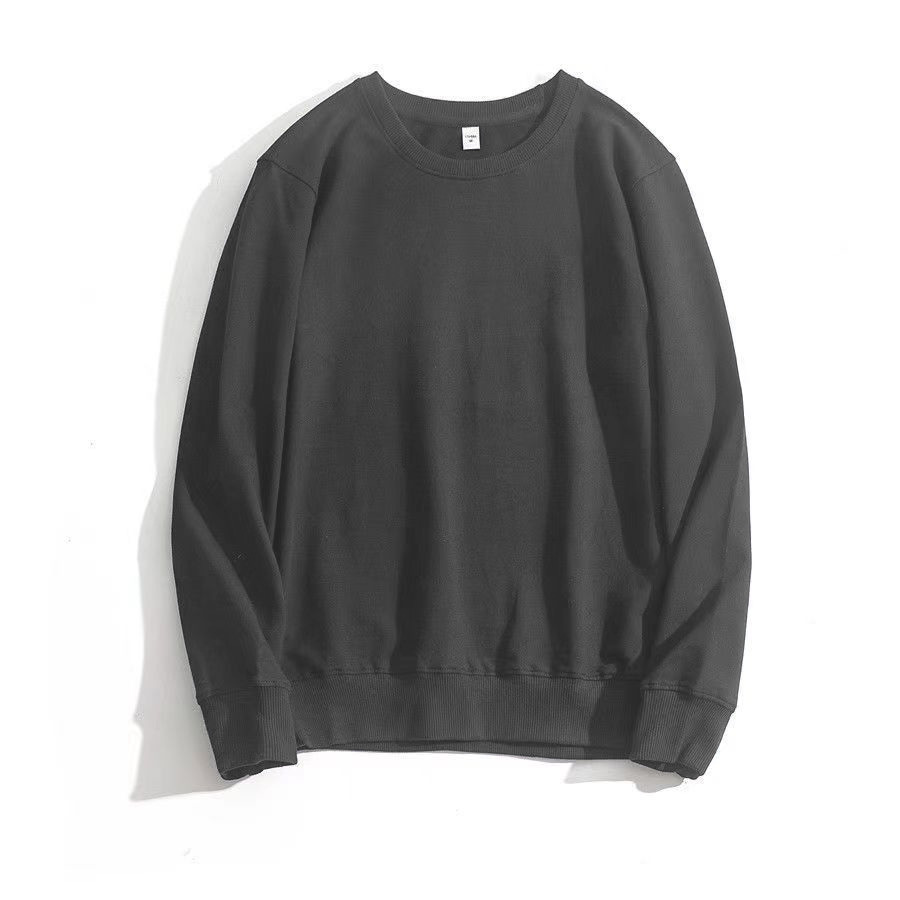 Heavy Long Sleeve Sweatshirt - Men's Solid Color Crew Neck Casual Top - Detail 18