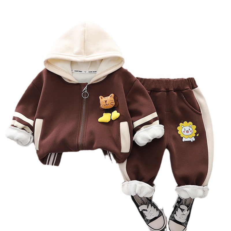 Doudou Plush Baseball Baby Hat Two piece Set for Boys Girls Spring and New Autumn Children_voghion.com