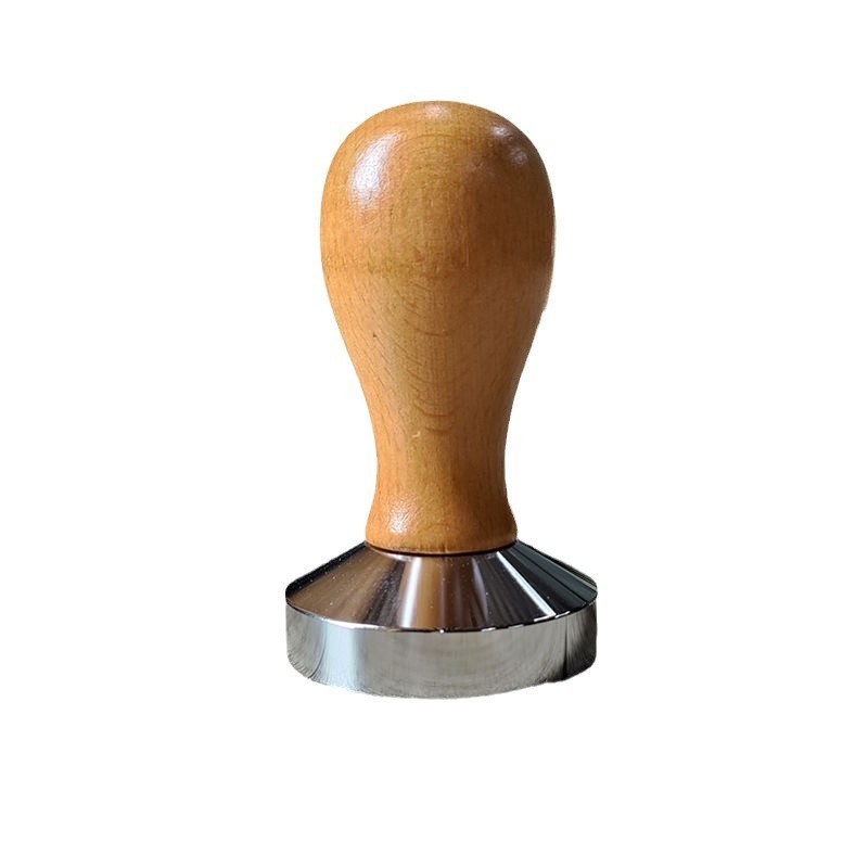 コーヒー圧粉器ステンレス51/53/58フラット布粉圧粉ハンマー木柄ハンドル式コーヒーマシン粉ハンマー|undefined