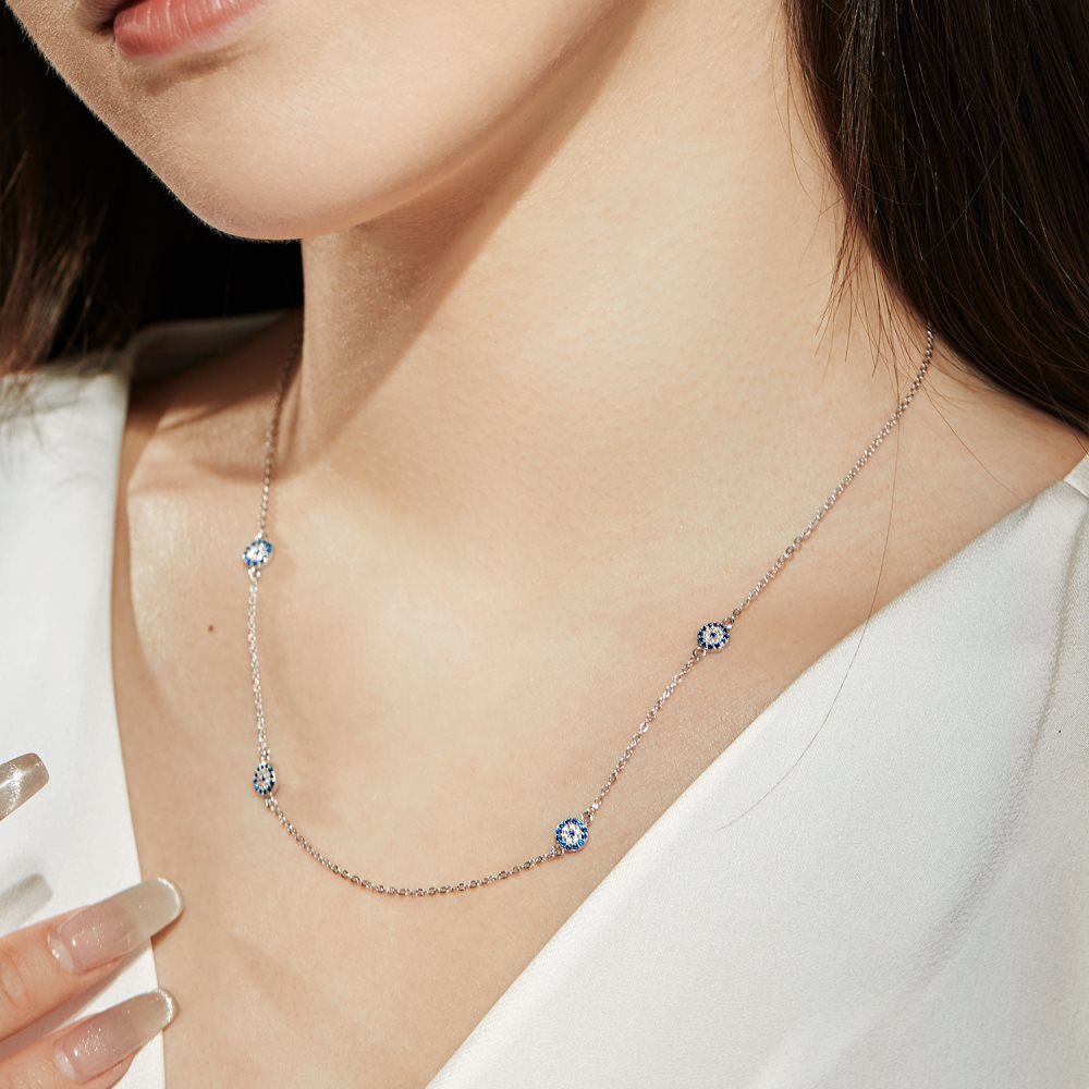 Daily Occasion 1 Piece 925 Sterling Silver Geometric Zircon Necklace
