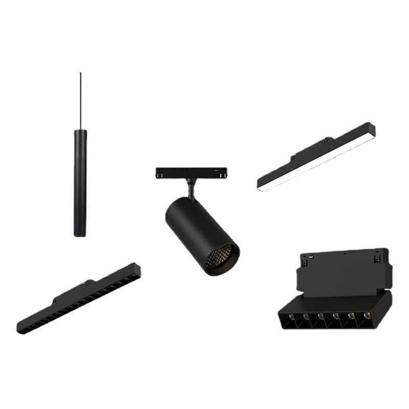 Интеллектуальная очень узкая 15 мм Магнитная привлекательная трековая лампа Встроенная Скрытая основная лампа без полей Решетка для гостиной Лампа Трековая полоса