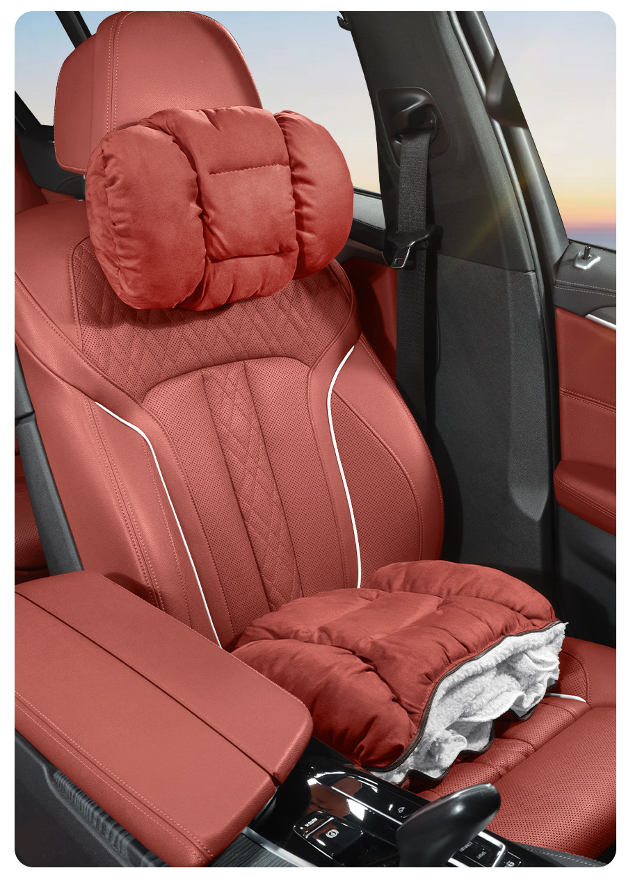 Cross-Border New Car Pillow Quilt Waist Support Dual-Purpose Two-In-One Quilt Flannel Car Air-Conditioning Quilt down Quilt Pillow